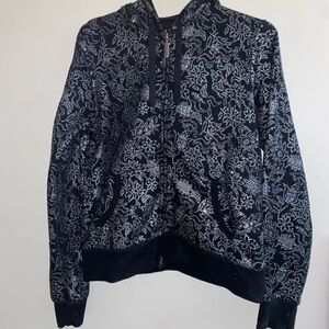 Black and silver Floral abstract sweater